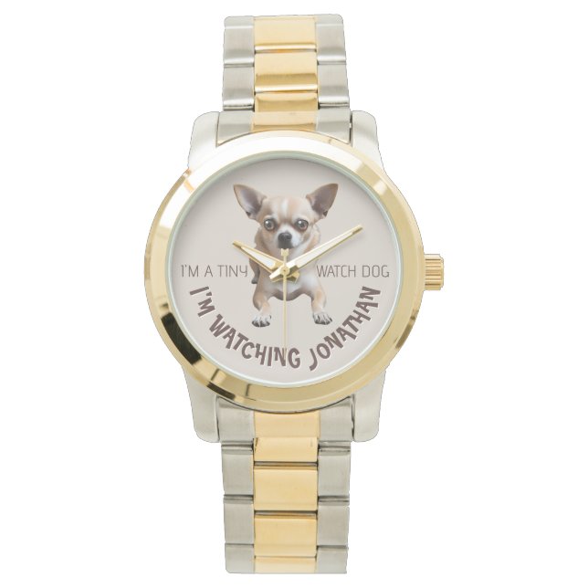 Funny Chihuahua Watch Dog Watch Armbanduhr (Vorderseite)