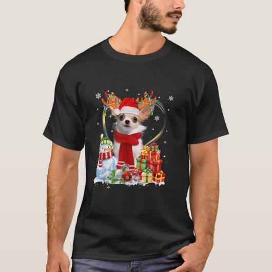 Funny Chihuahua Weihnachten Ugly Sweater Dog Santa T-Shirt (Vorderseite)