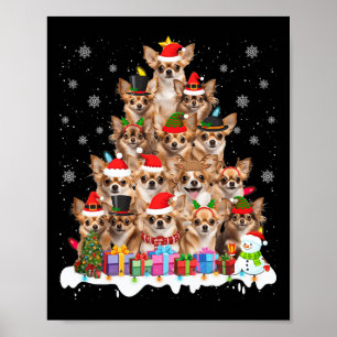 Funny Chihuahua Weihnachtsleuchten Tree Dog Lover  Poster