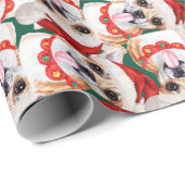 Funny Chihuahua Weihnachtsmuster Geschenkpapier (Rolleneckpunkt)