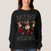 Funny Chihuahua Weihnachtssocken Lights Geschenk D Sweatshirt (Vorderseite)