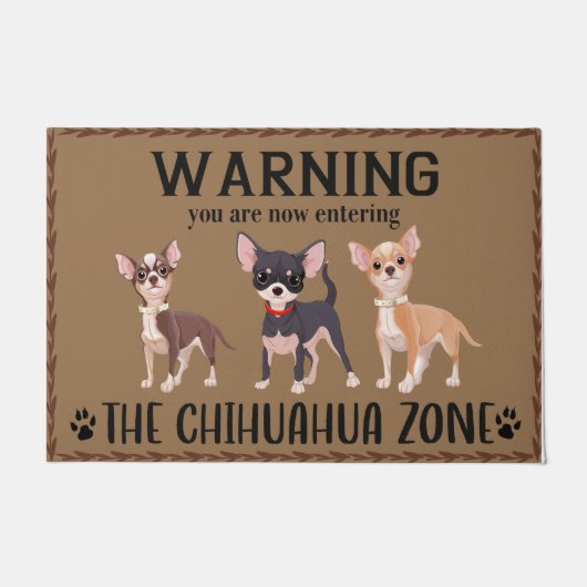Funny Chihuahua Zone Doormat, Chihuahua House Fußmatte (Vorderseite)