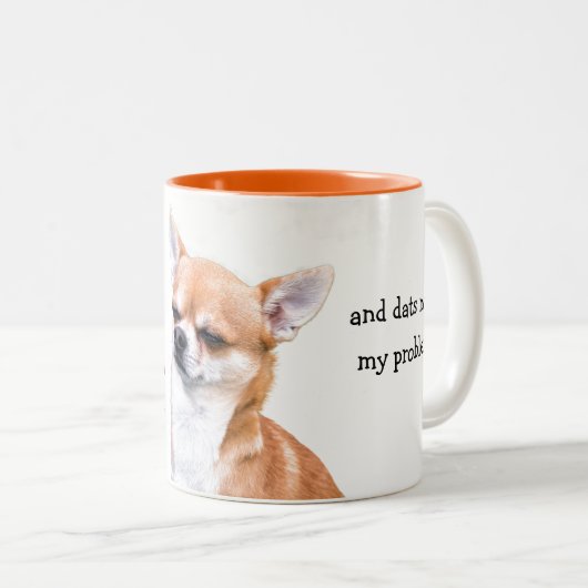 Funny Chihuahua Zweifarbige Tasse (VorderseiteRechts)