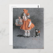 Funny Child und freche Cat Vintag antiken Postkarte (Vorne/Hinten)