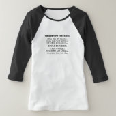 Funny Childhood VS Adulthography Zitat T-Shirt (Ablage )