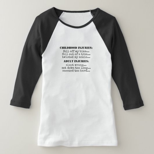 Funny Childhood VS Adulthography Zitat T-Shirt (Ablage )