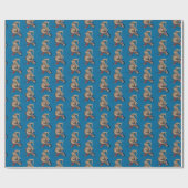 Funny Childish Elephant Reiten Geschenkpapier (Flach)