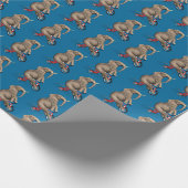 Funny Childish Elephant Reiten Geschenkpapier (Ecke)