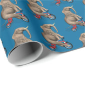 Funny Childish Elephant Reiten Geschenkpapier (Rolleneckpunkt)