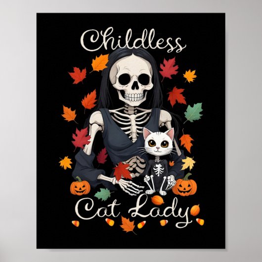 Funny Childless Cat Lady Halloween Kostüm Party K Poster (Vorne)