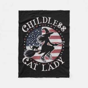 Funny Childless Cat Lady Wicked Hexen for Kamala Fleecedecke