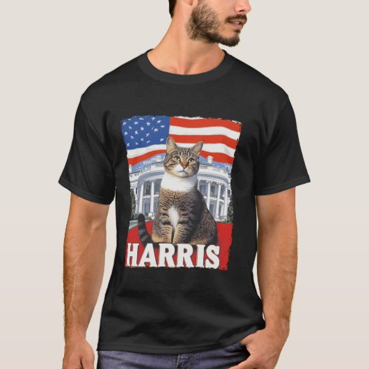 Funny Childless Cat Ladys For Harris 2024 T Shirt (Vorderseite)