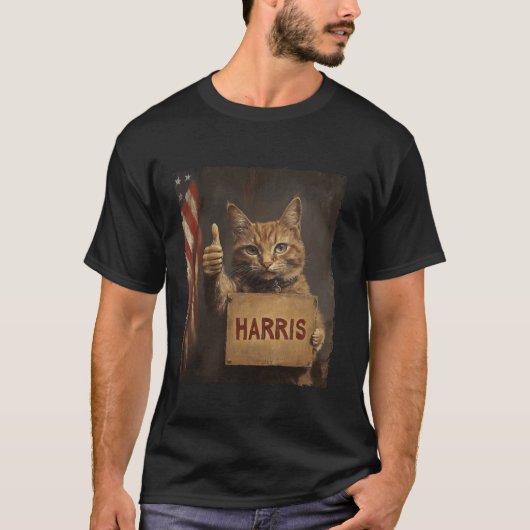 Funny Childless Cat Ladys For Harris 2024 T Shirt (Vorderseite)