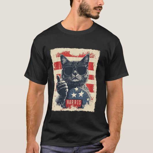 Funny Childless Cat Ladys For Harris 2024 T Shirt (Vorderseite)