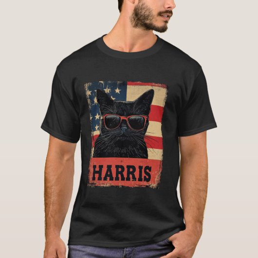 Funny Childless Cat Ladys For Harris 2024 T Shirt (Vorderseite)