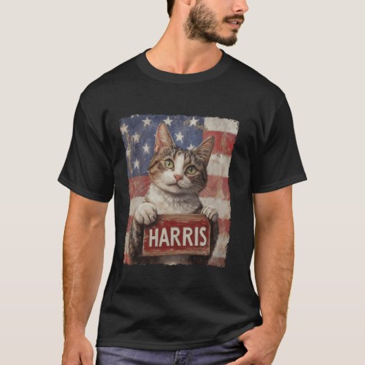 Funny Childless Cat Ladys For Harris 2024 T Shirt (Vorderseite)