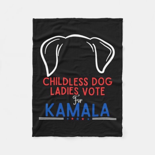 Funny Childless Dog Ladys wählen Kamala Fleecedecke (Vorderseite)
