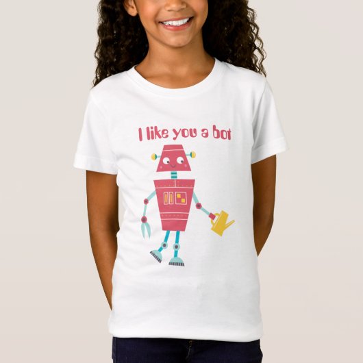 Funny Children's Ich mag dich als Roboter T-Shirt (Vorderseite)
