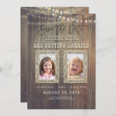 Funny Chilhood Fotos | Rustikales Holz Save the Da Save The Date (Vorne/Hinten)