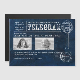 Funny Chilhood Fotos Save the Date Telegramm Magneteinladung