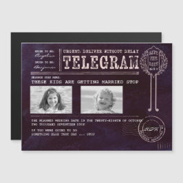 Funny Chilhood Fotos Save the Date Telegramm Magneteinladung