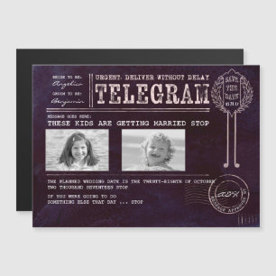 Funny Chilhood Fotos Save the Date Telegramm Magneteinladung