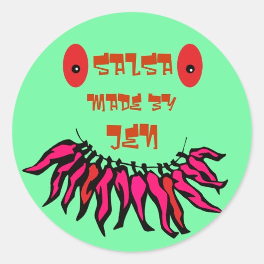 Funny Chili Pepper Canning Labels Runder Aufkleber (Vorderseite)