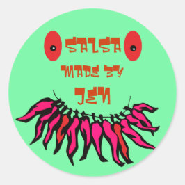 Funny Chili Pepper Canning Labels Runder Aufkleber