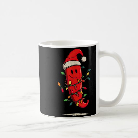 Funny Chili Pepper Christmas Graphics Lights Lover Kaffeetasse (Rechts)