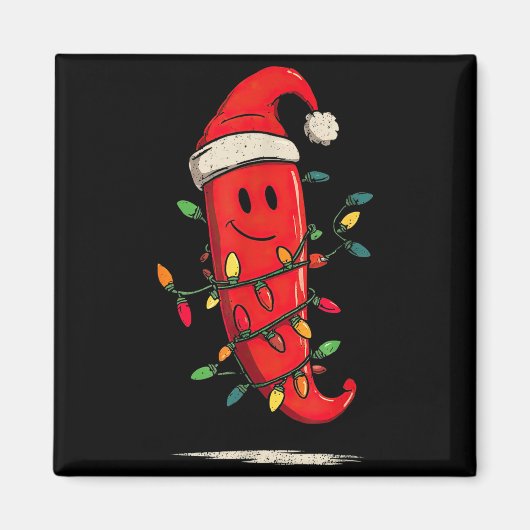 Funny Chili Pepper Christmas Graphics Lights Lover Magnet (Vorne)