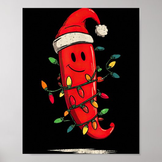 Funny Chili Pepper Christmas Graphics Lights Lover Poster (Vorne)