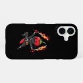 Funny Chili Pepper Fire Ninja Samurai Illustration iPhone 16 Hülle (Rückseite (Horizontal))