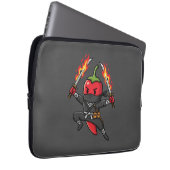 Funny Chili Pepper Fire Ninja Samurai Illustration Laptopschutzhülle (Vorne Rechts)
