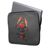 Funny Chili Pepper Fire Ninja Samurai Illustration Laptopschutzhülle (Vorderseite Links)