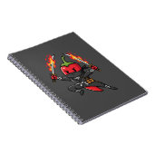 Funny Chili Pepper Fire Ninja Samurai Illustration Notizblock (Rechte Seite)