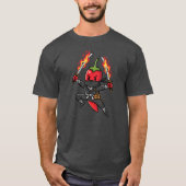 Funny Chili Pepper Fire Ninja Samurai Illustration T-Shirt (Vorderseite)