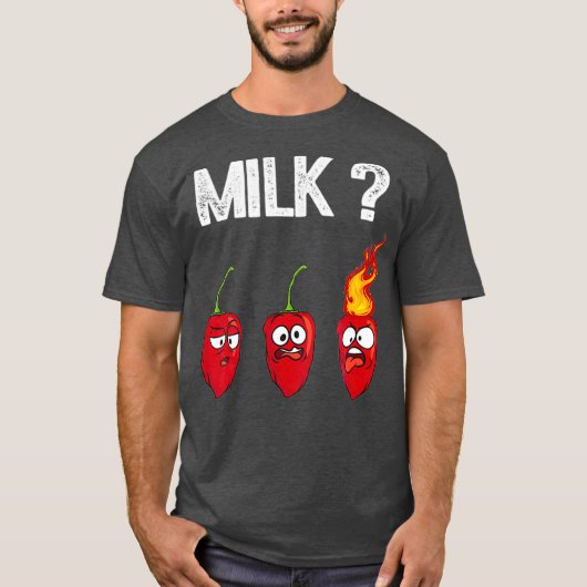 Funny Chili Pepper Hot Habanero Sauce Milk T-Shirt (Vorderseite)
