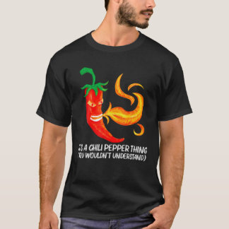 Funny Chili Pfeffer für Damen Rot scharf flammend T-Shirt