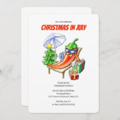 Funny Chilli Christmas in July Summer Pool Party Einladung (Vorne/Hinten)