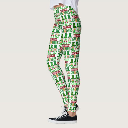 Funny Chillin mit Gnomies St Patricks Day Leggings (Links)