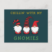 Funny Chillin' mit meinen Gnomen Weihnachts-Postka Postkarte (Vorderseite)