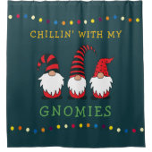 Funny Chillin' mit meinen Gnomen Weihnachtslöffel Duschvorhang (Vorderseite)