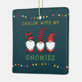 Funny Chillin' mit meinen Gnomen Weihnachtslöffel  Keramikornament (Links)