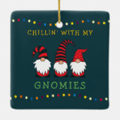 Funny Chillin' mit meinen Gnomen Weihnachtslöffel  Keramikornament (Rückseite)