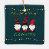 Funny Chillin' mit meinen Gnomen Weihnachtslöffel  Keramikornament (Vorderseite)