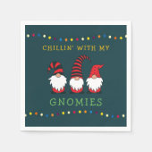 Funny Chillin' mit meinen Gnomen Weihnachtslöffel  Serviette (Vorderseite)