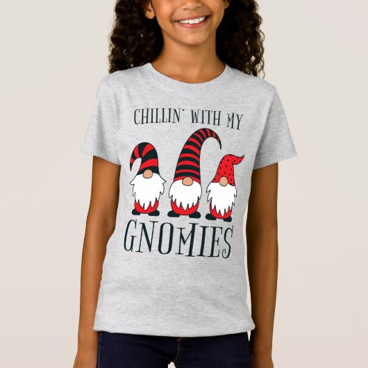 Funny Chillin' mit meinen Gnomen Weihnachtslöffel T-Shirt (Vorderseite)