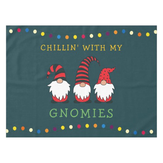 Funny Chillin' mit meinen Gnomen Weihnachtslöffel Tischdecke (Vorderseite (Horizontal))