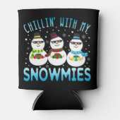 Funny Chillin' mit meinen Schneemassen Weihnachten Dosenkühler (Vorderseite)