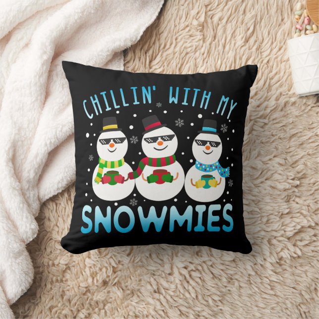 Funny Chillin' mit meinen Schneemassen Weihnachten Kissen (Decke)